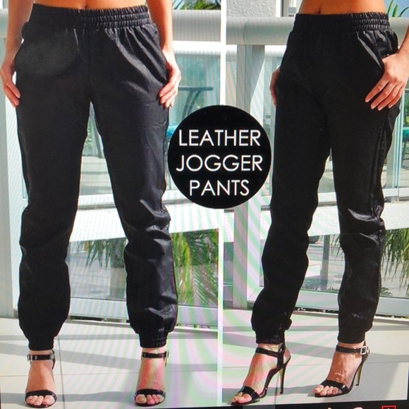 Tobi Pants - TOBI FAUX LEATHER JOGGERS PANTS